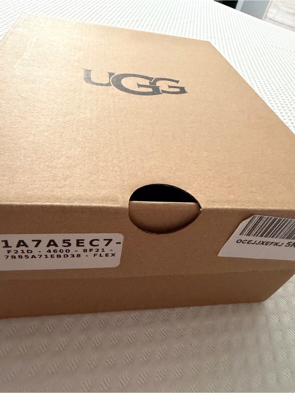 UGG Brown Cardboard Shoe Box with Branded Label